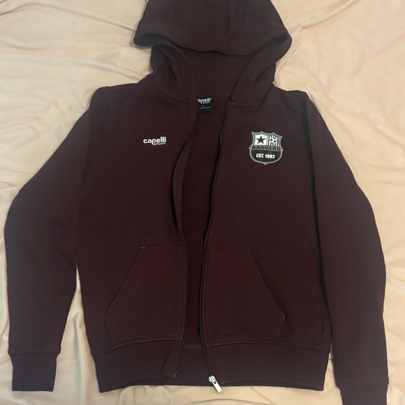 Jackets & Blazers - Capelli Sport Maroon Zip Hoodie with Logo